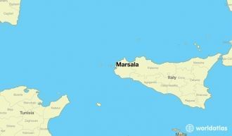 Марсала на карте Италии.