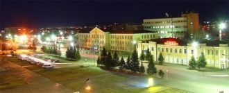 Ночной город Кызыл.