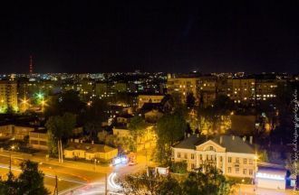 Ночной вид на город Хмельницкий.