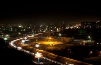 Бийск ночью - вид со смотровой площадки.