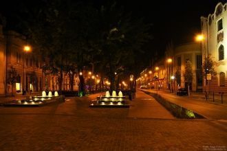 Город Кечкемет ночью.