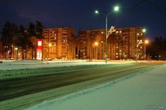 Зимний ночной Висагинас.