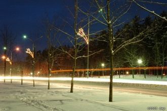 Зимний ночной Висагинас.