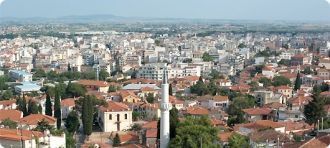 Город Катерини с высоты птичьего полета.