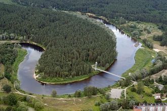 Город Валмиера с высоты птичьего полета.