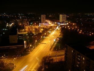 Вид на ночной Подольск.