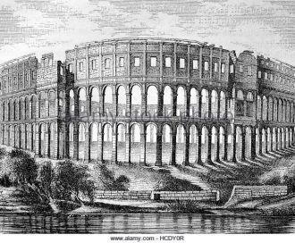 Историческое изображение Амфитеатра Пулы