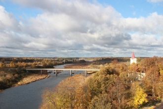 Екабпилс с высоты.