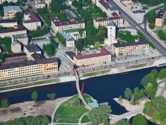 Екабпилс с высоты.