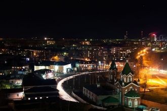Фотография ночью. Глазов, Россия.