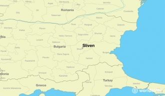 Город Сливен на карте Болгарии.