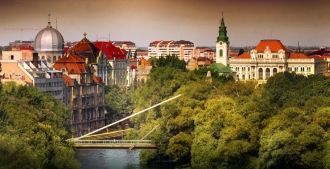 Город Орадя с высоты.