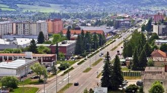 Вид на Жьяр-над-Гроном с высоты.