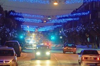 Снежинск ночью.