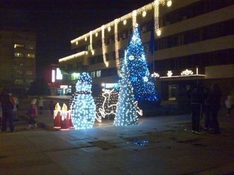 Ямбол ночью.