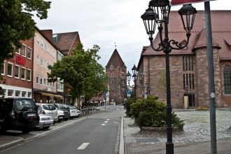 Улица в Нюрнберге Бавария.