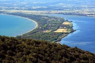 Город Орбетелло с высоты птичьего полета