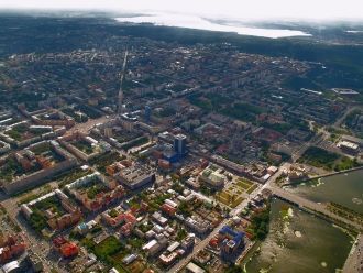 Трёхгорный с высоты птичьего полета.