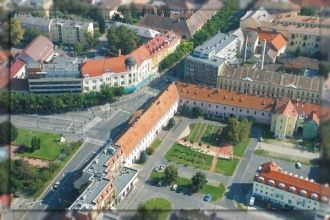 Город Надьканижа с высоты птичьего полет