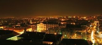 Ночная панорама города Панчево