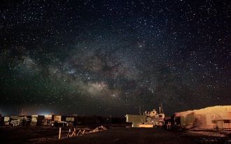 Фотография ночью  Кандагар, Афганистан.