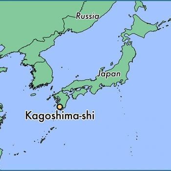 Кагосима на карте Японии.
