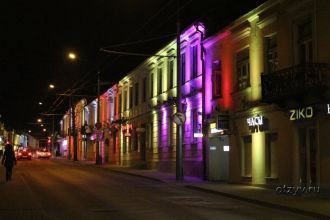 Прогулка ночными улицами города Друскини