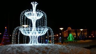 Зимняя ночь, в городе Друскининкай.