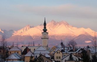 Панорама города Кежмарок на фоне высоких
