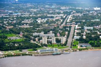 Вид на город Комсомольск-на-Амуре.