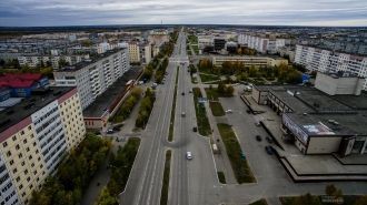 Усинск с высоты птичьего полета.