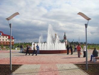 Фонтан в Усинске.