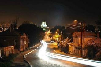 Ночная улица города Павлово.