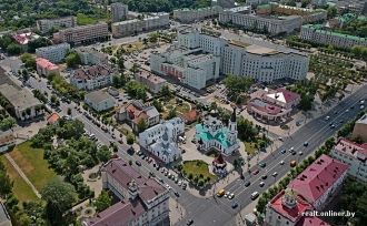 Вид сверху на центр Могилёва.