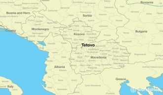 Город Тетово на карте Македонии.