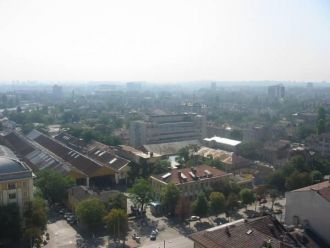 Город Банкя с высоты.
