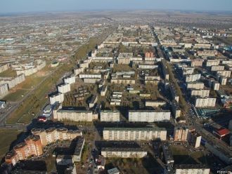 Город  Нефтекамск с высоты.
