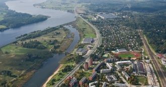 Город Огре с высоты.