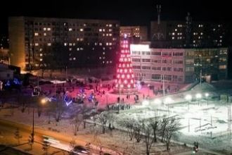 Ночной город Сосновоборск.