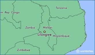 Лилонгве на карте Малави.