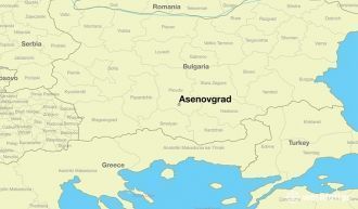 Асеновград на карте Болгарии.