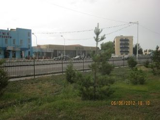 Город Ушарал с высоты птичьего полета.