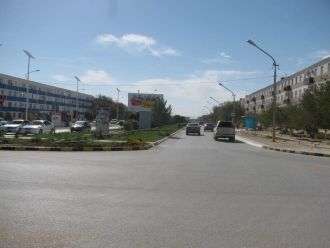 Главная улица Жанаозен, Казахстан.