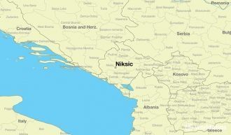 Город Никшич на карте Черногории