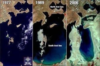 Снижение уровня Аральского моря