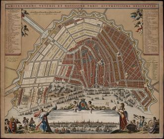 Карта Амстердама 1622 года.