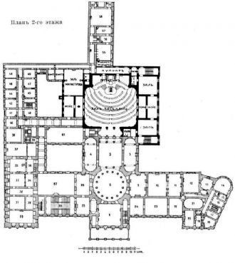 План второго этажа Мариинского дворца.
