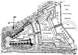 План укреплений Кокнесского замка