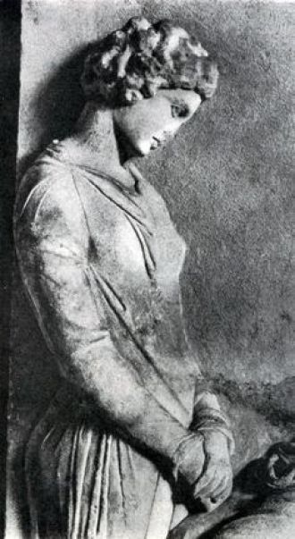 Надгробие Мнесарете из Афин. Фрагмент. М