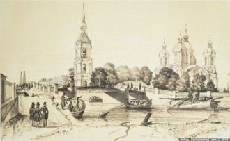 Вид Никольского Морского собора в 1839 г